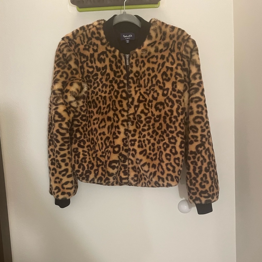 Cheetah faux fur jacket